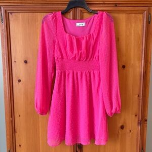 Boutique Sadie & Sage Vibrant Pink Textured Dress